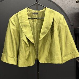 Le Bos Green Satin Blazer Jacket